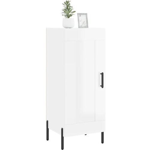  Komoda sjajna bijela 34,5 x 34 x 90 cm od konstruiranog drva Slike