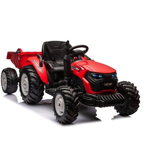 Traktor na akumulator s prikolicom HC-306 24V - crveni Slike