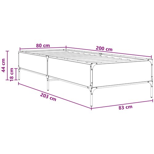  Krevetna konstrukcija Dimni hrast 80 x 200 cm Konstruirano drvo Slike