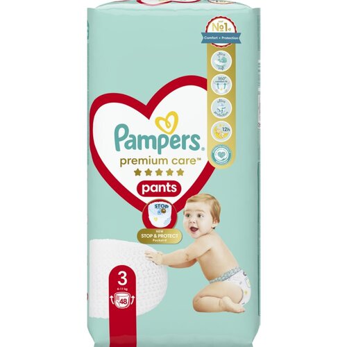 Pampers Premium Care Pants Midi Size 3 pelene-gaćice 6-11kg 48 kom Cijene