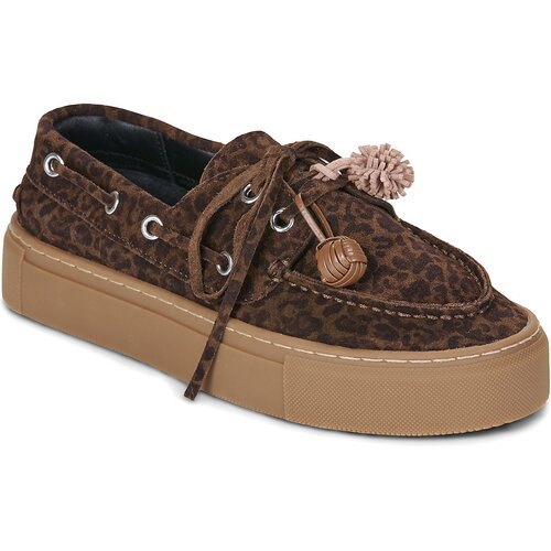 Date Mokasini & Jadralni čevlji CALETTA SUEDE LEOPARD Kostanjeva Cene