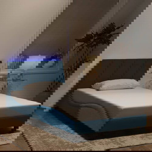 vidaXL Posteljni okvir z LED lučkami moder 100x200 cm žamet Cene