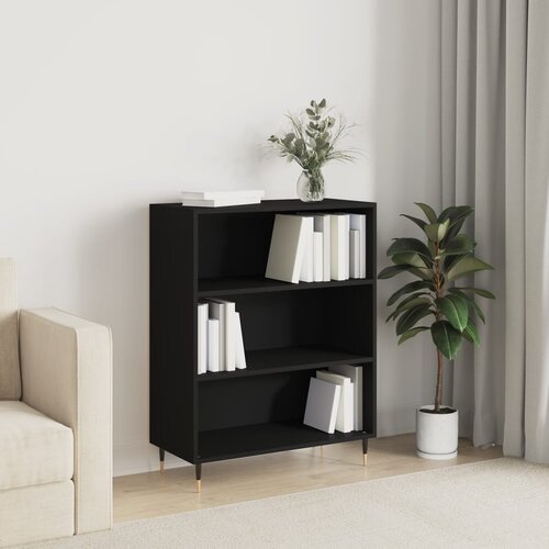The Living Store Knjižna omara črna 69,5x32,5x90 cm inženirski les - Knjižna Omara, (21431347) Slike