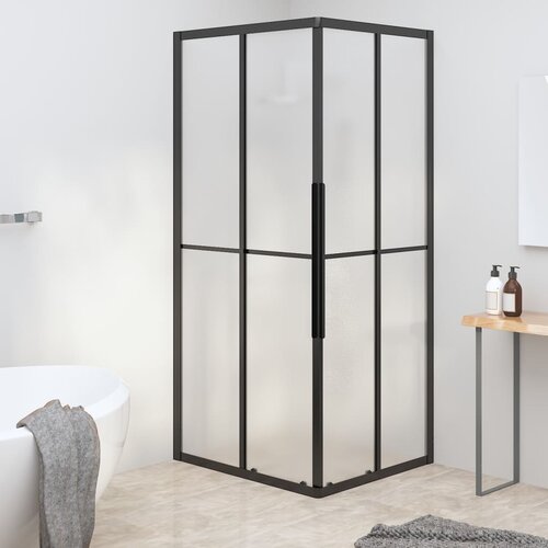 The Living Store Tuš kabina mlečno steklo ESG 90x70x180 cm črna - Tuš Kabina, (21750926) Cene