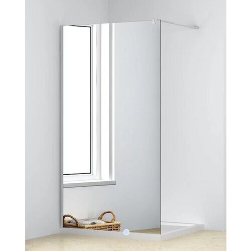 Armal tu&amp;scaron; fiksna stena EFEKT OGLEDALA 90X200 krom profil, prozorno steklo 8mm, prečni nosilec Slike