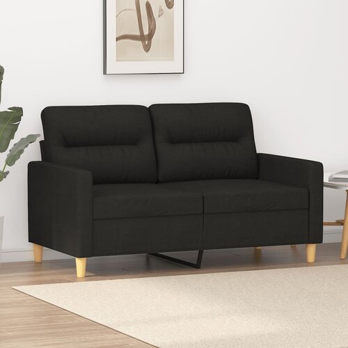  The Living Store Dvosed črn 120 cm blago - Kavč Dvosed, (21501726) Cene