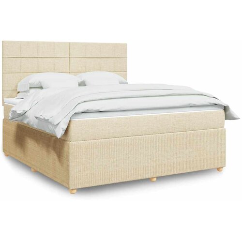  Krevet s oprugama i madracem krem 180x200 cm od tkanine Cijene