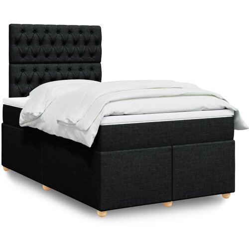 vidaXL Box spring postelja z vzmetnico črn 120x200 cm blago Cene