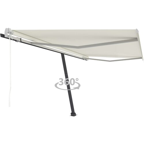 vidaXL Prostostoječa avtomatska tenda 400x350 cm krem Cene