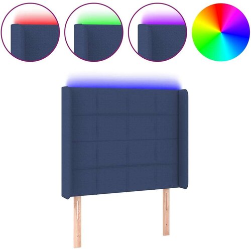  Uzglavlje plavo 103 x 16 x 118/128 cm od tkanine Slike