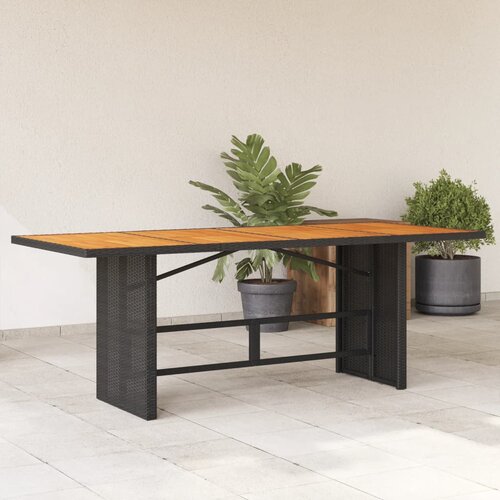 vidaXL Vrtna miza z leseno akacijevo ploščo črna 190x80x75 cm PE ratan Cene