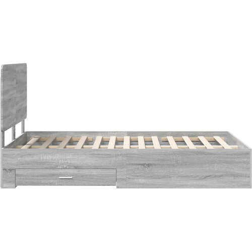  Krevetna konstrukcija s ladicama Siva Sonoma 120 x 200 cm 203 x 123 x 100 cm Slike
