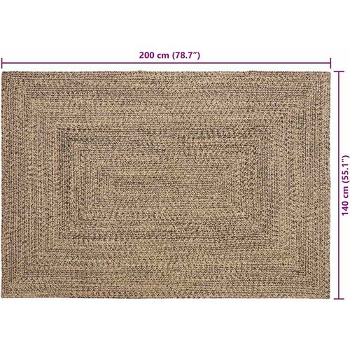  Tepih za područje Prirodna i crna 140 x 200 cm Juta Slike
