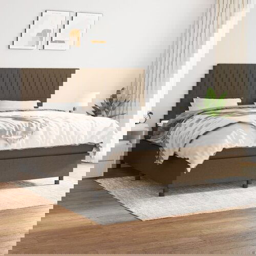  The Living Store Box spring postelja z vzmetnico temno rjava 180x200 cm blago - Box Spring Postelja, (21454031) Slike