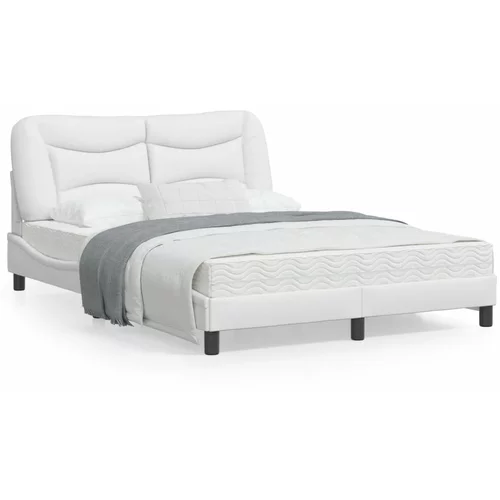 vidaXL Okvir kreveta s LED svjetlima bijeli 140x200 cm od umjetne kože