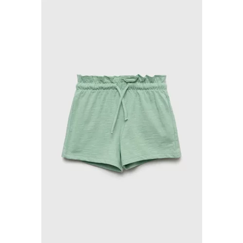 United Colors Of Benetton Otroške bombažne kratke hlače zelena barva,