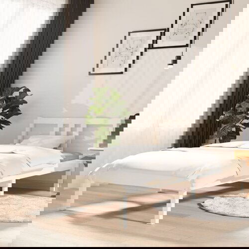 Furnova Posteljni okvir bel iz trdnega lesa 90x200 cm, (21935101) Slike