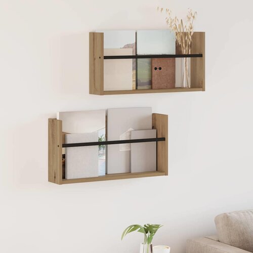  Polica za časopise Zidne 2 pcs Umjetnički hrast 60 x 12 x 30 cm Cene