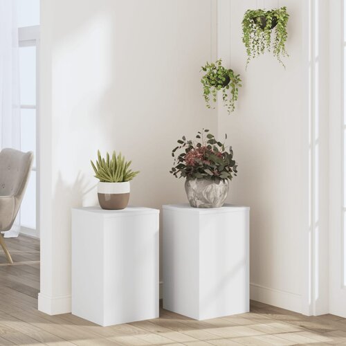 vidaXL Stojalo za rastline 2 kosa belo 30x30x50 cm inženirski les Cene