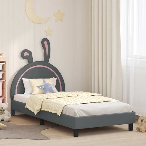  Krevet za djecu s uzglavljem Svjetlosiva 80 x 200 cm PU Slike