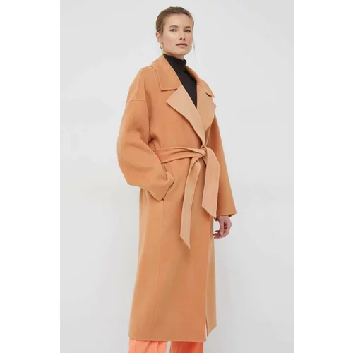 Calvin Klein Vuneni kaput boja: narančasta, za prijelazno razdoblje, oversize