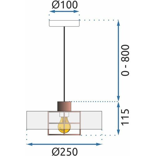 Toolight lampa viseća APP1246-1CP black/rose gold Slike