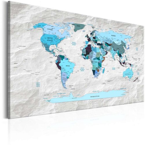  Slika - World Map: Blue Pilgrimages 120x80 Slike
