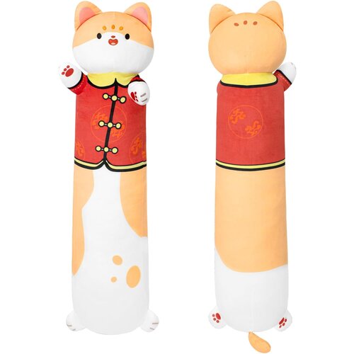 NIKCORP Pli&scaron;asta blazina v obliki mačke 50 cm, oranžna, mehka dekorativna igrača in vzglavnik za spanje ali crkljanje, spandex, (5000156642) Cene