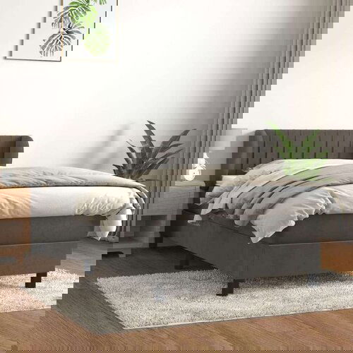 Box spring krevet s madracem tamnosivi 80 x 200 cm baršunasti Cijene