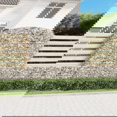  Gabionska ko&amp;scaron;ara s lukom 200x30x180/200 cm pocinčano željezo Slike