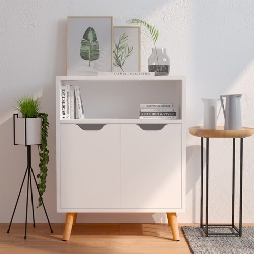VidaXL Komoda bela 60x30x72 cm iverna plo&amp;scaron;ča Slike
