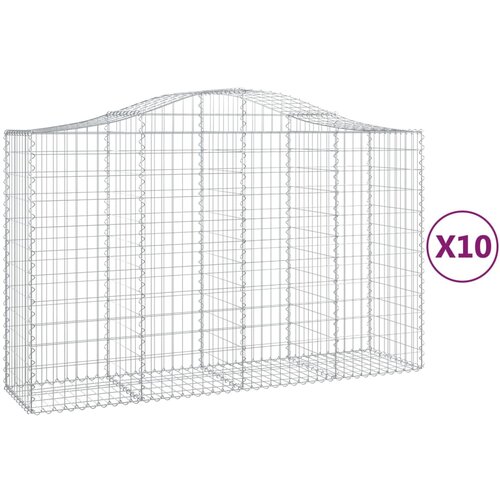 vidaXL Lučne gabionske košare 10kom 200x50x120/140cm pocinčano željezo Cijene