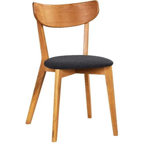 Rowico smeđa blagovaonska stolica od hrasta s tamnosivim sjedalom Ami
