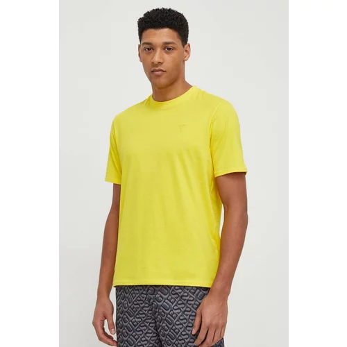 Guess Bombažna kratka majica rumena barva