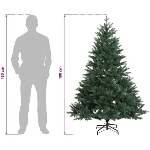  Umjetno božićno drvce s nogom 180 cm 300 LED lampica - Zelena 180 cm s LED svjetlima Slike