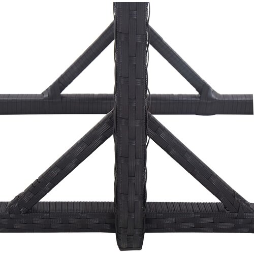  Vrtni stol crni 110 x 53 x 72 cm stakleni i poliratan Slike