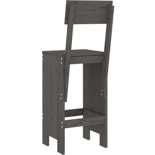VidaXL barski stolci 2 kom sivi 40 x 48 5 x 115 5 cm masivna borovina Slike