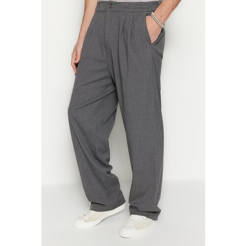 Trendyol Pants - Gray - Wide leg Cene