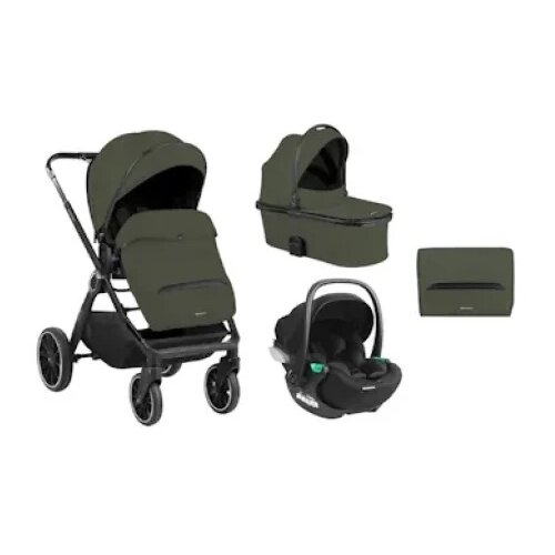 Kikka Boo Kolica Tiffany 3in1 premium set sa autosedi&amp;scaron;tem I-Xtend I-size i tvrdom korpom Army Green ( KKB20154 XTSET ) Slike