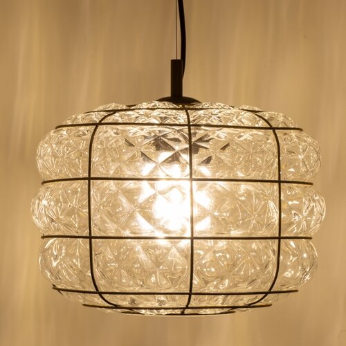  SIRU - Visilica na sajli TERRA 1xE27/60W/230V crno/prozirno venecijansko staklo Slike