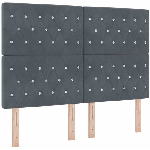 vidaXL LED glava postelje z LED lučmi Temno siva 144 cm Poliester, (5000142225) Cene