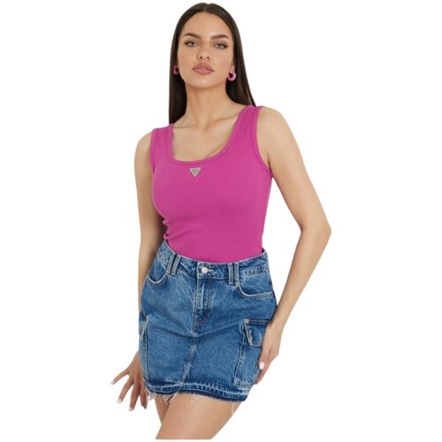 Guess Majice brez rokavov W4GP59 KB1O1 Rožnata Slike