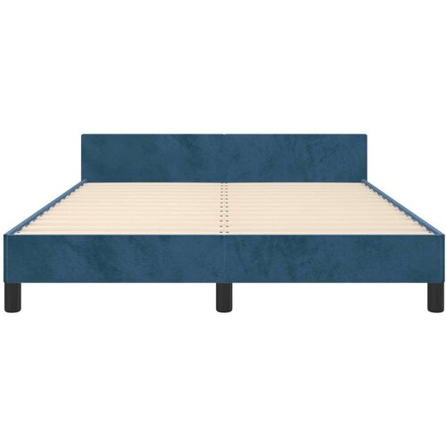 VidaXL okvir za krevet s uzglavljem tamnoplavi 140x190 cm bar&amp;scaron;unasti Slike