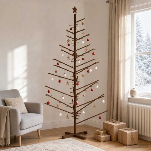  Drveno božićno drvce 210 cm Bambus i masivna borovina Cene