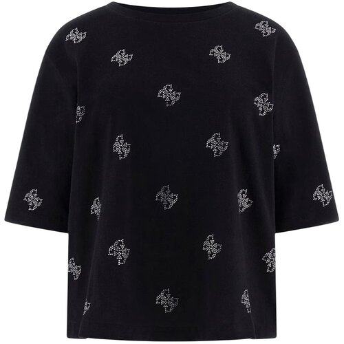 Guess Majice s kratkimi rokavi SILVY 4G SS CN T-SHIRT V6GI18 K2985 Črna Cene