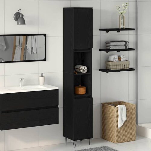  Kupaonski ormar Crni hrast 30 x 30 x 190 cm Konstruirano drvo Cijene