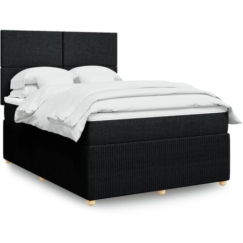 vidaXL Box spring posteljni z vzmetnico črn 140x190 cm blago Cene