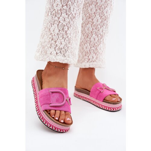 Boto Women&amp;#039;s Platform Slippers With Decoration Fuchsia Daphira Slike