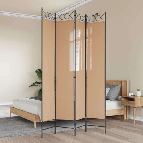  4-panelni pregradni zid Bež 160 x 220 cm Tkanina - Bež 160 x 220 cm Cene
