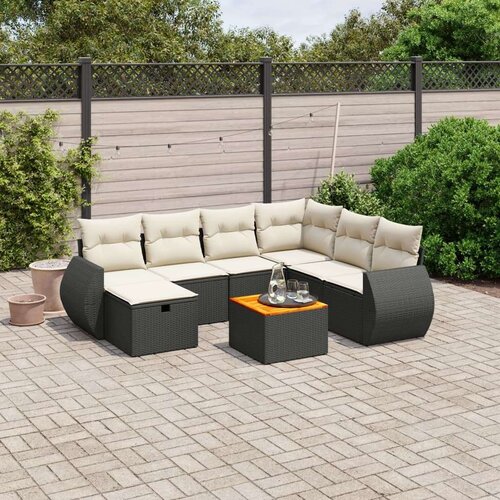  8-dijelni set vrtnih sofa od poliratana s jastucima crni Cijene